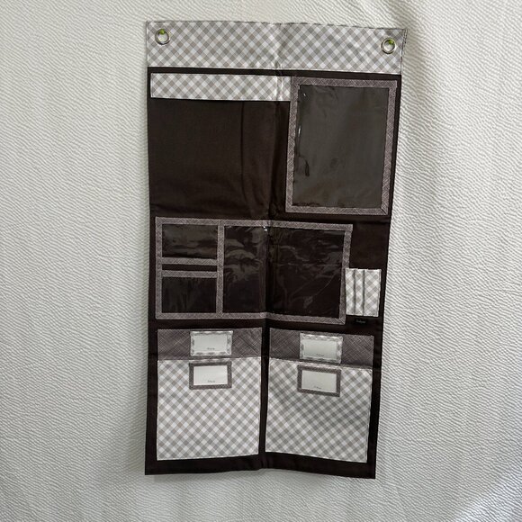 Thirty-One Hang up Home Organizer in Taupe Gingham - Picture 1 of 4